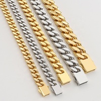 Nouvelle Chaîne Cubaine Épaisse Tendance en Acier Inoxydable Plaqué Or 18K – Collier Lourd en Acier Inoxydable Personnalisé