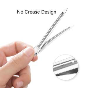 Pince à cheveux bec de canard en métal couleur bonbon, sans pli, volumineuse, pour salon, pour fille, grande taille 9 cm, 9 trous, pour maquillage et cheveux rebelles - Product Image 3