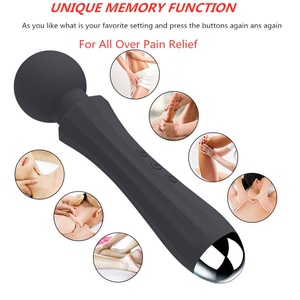 Masseur puissant à <span class=keywords><strong>baguette</strong></span> rechargeable, vibrateur corporel portatif, relaxation du corps entier, masseur personnel, <span class=keywords><strong>baguette</strong></span> vibrante électrique silencieuse - Product Image 2