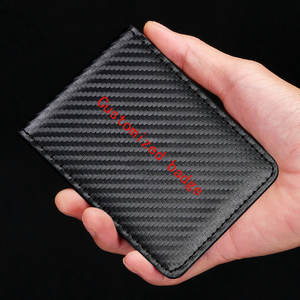 Funda de cuero de fibra de carbono para conducir o conducir en coche, billetera de negocios con textura de fibra de carbono - Product Image 2