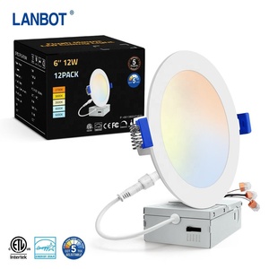 <span class=keywords><strong>Precio</strong></span> de Fábrica: <span class=keywords><strong>Downlight</strong></span> <span class=keywords><strong>LED</strong></span> Empotrable sin Marco de 8" y 18W, 5CCT Seleccionables, ETL, IC, Hermético, Tipo Disco - Product Image 1