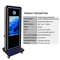 Cabina de Fotos Premium para Exteriores con Pantalla Táctil de 32 Pulgadas, Resistente al Agua y al Polvo IP65, con Mini PC y Ventilador Integrados