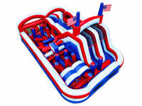 Parcours d'obstacles gonflable sur le thème de la jungle Fun Bounce, multicolores, en PVC commercial, jeu de défi pour enfants pour les parcs d'aventure en plein air