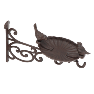 Antique Fonte Plante Fleur Cintre Oiseau Bain Mangeoire Bassin Fonte Crochet Mural Support Oiseaux Statue <span class=keywords><strong>Jardin</strong></span> Décor - Product Image 2