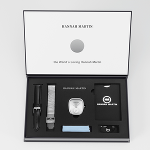 นาฬิกา HANNAH MARTIN แบรนด์ดัง นาฬิกาข้อมือแฟชั่นใหม่สำหรับผู้หญิง ชุดของขวัญคุณภาพสูง ดีไซน์เรียบหรู ทรงสี่เหลี่ยม สำหรับสุภาพสตรี - Product Image 4