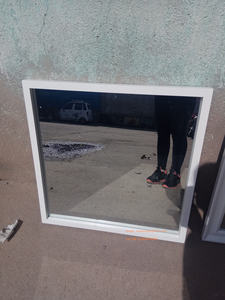 Specchio con cornice profonda specchio da appendere a <span class=keywords><strong>parete</strong></span> in legno di vetro bianco dipinto 60x60 cm - Product Image 2