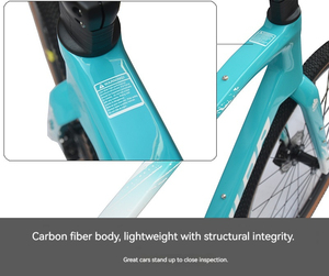 Bicicleta de Montaña Haluoda SHIKRA <span class=keywords><strong>Falcon</strong></span> 700X40C de Fibra de Carbono y Acero con Cableado Interno Completamente Oculto, 10 Velocidades, Doble Freno de Disco - Product Image 5