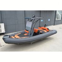Bateau semi-rigide (RIB) de 600 cm pour 10 personnes, en Hypalon Achilles, avec console et toit rigide, luxe, pour le sauvetage, provenance Chine, faible MOQ