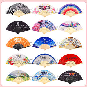 Personalizado Impresso Folding Hand Fan Personalizado Fã De Bambu De Seda com Pintura Decorativa para Festivais Promoções Música Eventos - Product Image 6