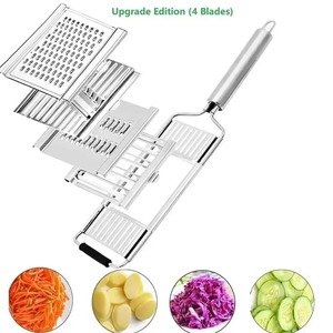 4 in1 <b>Vegetable</b> Slicer Stainless Steel <b>Shredder</b> Cutter Multi-Purpose <b>Vegetable</b> Slicer Cuts Set Manual Fruit Carrot Potato Grater - Product Image 5
