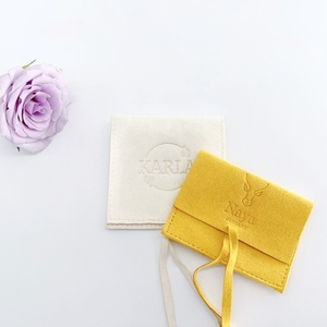 OEM/ODM高品质豪华信封天鹅绒麂皮超细纤维翻盖包装珠宝礼品袋批发 - Product Image 1