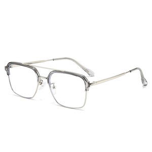 Gafas Ópticas Metálicas Cuadradas de Media Montura con Forma de Diamante Clásica, Grandes, Anti Luz Azul para Computadora, Ligeras y Resistentes - Product Image 6