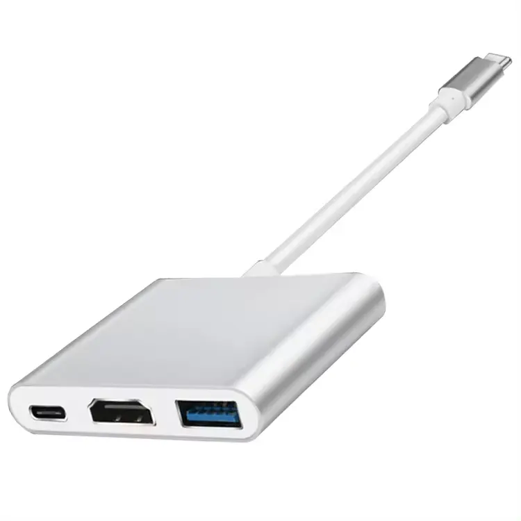 3 in 1 USB C HUB for MacBook/ Windows 3 ports docking station USB 3.0 4K HDTV PD Charger Adapter