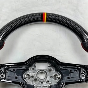 Volant en fibre de carbone adapté à la Volkswagen <span class=keywords><strong>Golf</strong></span> MK7 GTI <span class=keywords><strong>GTD</strong></span> R Gts R-Line Variant, cuir perforé double face - Product Image 5