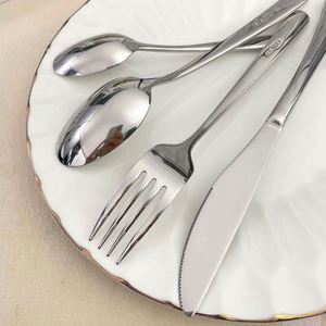 Wholesale 4 Piece Knife Fork Spoon Tableware <b>Set</b> 304 Stainless Steel Cutlery <b>Set</b> Mirror Polish Silverware <b>Set</b> for <b>Restaurant</b> - Product Image 3