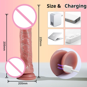 Vibratore Dildo Telescopico Riscaldante in Silicone Morbido ABS con Telecomando Wireless, Ventosa e Design Impermeabile per Donne - Product Image 3