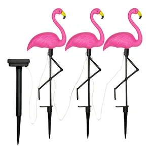 Baru 3 In 1 Lampu Lanskap Surya Dekorasi Taman Lampu Rumput Flamingo Lampu Pancang