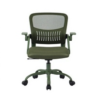 Chaise de bureau Henglin à dossier mi-haut en maille, hauteur réglable, siège en tissu respirant, accoudoirs fixes, base conique en nylon 50 mm, pour bureau à domicile