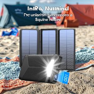 Chargeur solaire portable sans fil haute capacité 20000mAh avec double port USB, batterie externe 10000mAh, banque d'alimentation solaire - Product Image 3