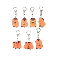 Porte-clés en acrylique Nezha Naohai Marmotte Mignonne, Tendance Internet, Pendentif Amusant et Adorable, Décoration à suspendre pour sac à dos, Personnalisation