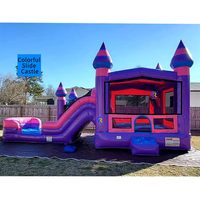 Château gonflable commercial pour enfants avec toboggan, structure gonflable géante personnalisée pour parc d'attractions en plein air