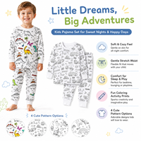 Pyjama en coton pour enfants, motif graffiti DIY, confortable, ensemble dessin animé, marque Muzhijia, en stock, directement de l'usine pour le commerce extérieur