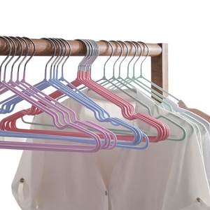 Plastic-Coated Hangers Rectangle Non-Marking Anti-Shoulder Thickened <b>Clothes</b> Hanger For Dormitory Clothing <b>Storage</b> - Product Image 1