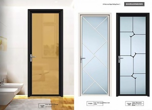 Porte de salle de bain battante en alliage d'aluminium, style moderne minimaliste de luxe léger, étanche, insonorisée, pour villa et chambre, ou pour toilettes - Product Image 3