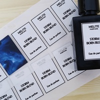 Autocollant en papier texturé spécial avec logo personnalisé en relief et estampage à chaud, effet nacré, imperméable, pour étiquettes de parfum haut de gamme en gros