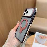 Coque de téléphone personnalisée de luxe avec anneau magnétique TPU+PC antichoc et support latéral antidérapant pour 17/16 Pro Max