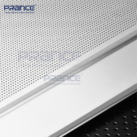 Plafond suspendu PRANCE en alliage d'aluminium moderne perforé, ignifuge, insonorisé, imperméable, avec revêtement en poudre