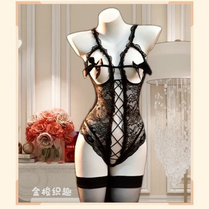 Lingerie sexy tissée Golden Shuttle, body push-up en dentelle douce à entrejambe ouvert, chemise de nuit transparente sexy 017 - Product Image 4