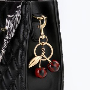 Creative 3D Cherry Keychain Fashion Pendant <b>Bag</b> Accessories High Quality Metal Cherry Keychain Wholesale - Product Image 2