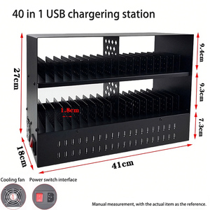 Station de charge USB 40 ports, <span class=keywords><strong>armoire</strong></span> de charge pour téléphone portable en métal, <span class=keywords><strong>support</strong></span> de <span class=keywords><strong>tablette</strong></span> de bureau pour la charge - Product Image 1