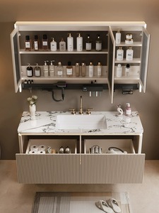 Gabinetes de <span class=keywords><strong>Baño</strong></span> Modernos de Madera Sólida de Alta Calidad, Resistentes al Agua y Ecológicos, con <span class=keywords><strong>Espejo</strong></span> y <span class=keywords><strong>Luz</strong></span> LED, para Montar en la Pared - Product Image 6