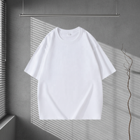 T-shirts pour hommes en coton 100% de haute qualité, coupe ample, épaules tombantes, logo personnalisé, tricoté, 260 g/m², style décontracté, taille plus