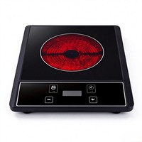 Plaque chauffante électrique en céramique 2000W, haute puissance, cuisinière à induction intelligente avec minuterie, four à chauffage infrarouge 220V