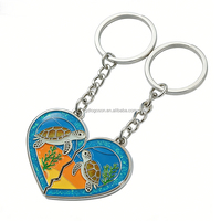 Suvenir Pulau Tropis Seychelles Kustomisasi Langsung dari Pabrik, Gantungan Kunci & Cincin Kunci Berbahan Paduan Seng dengan Desain Kura-Kura Kartun yang Modis dan Berlapis Enamel Lunak
