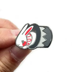 VastGifts Custom Wholesale Custom Metal Magic Rabbit Black Nickel Plating Round Hard Enamel Lapel Pin Badge