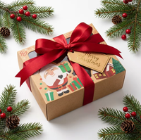 Boîtes en papier alimentaire à fermeture magnétique, écologiques, recyclables, imperméables, haut de gamme, personnalisées pour Noël, impression quadricolore