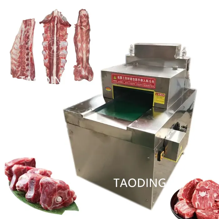 Máquina de corte automática comercial de carne de porco, fresa de carne congelada de alta eficiência, costela de carne bovina, serra de osso, máquina de corte de carne de porco