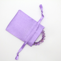 Sac à cordon en satin de soie réutilisable, taille et impression de logo personnalisées, pour bijoux, cosmétiques, perruques, rangement, emballage cadeau
