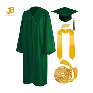 Túnicas <span class=keywords><strong>de</strong></span> Graduación Universitaria Personalizadas, Tela Mate Verde <span class=keywords><strong>Dorado</strong></span>, Uniformes <span class=keywords><strong>de</strong></span> Graduación Escolar para Adultos, Túnicas y Birretes Universitarios - Product Image 4