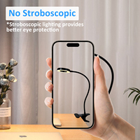 Mini Lámpara con Clip para Libros, Luz LED Flexible con Cuello de Cisne, Lámpara de Escritorio USB Recargable, Regulable, Cuidado de la Vista, Luz de Lectura para Estudio