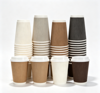 Gobelet à café en papier jetable avec logo imprimé personnalisé, gobelet à café en papier biodégradable à double paroi pour boissons chaudes avec couvercle