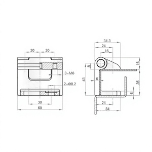 Charnière de porte extérieure industrielle en alliage de zinc RAXHP, angle d'ouverture de 180 degrés, installation facile, épaisseur 5/6 mm, paire de roulements - Product Image 2