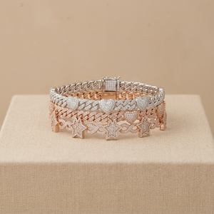 สร้อยข้อมือเงินทรงหัวใจประดับมอสซาไนต์สุดหรู ดีไซน์แบบ Cuban Link พร้อมจี้รูปอินฟินิตี้ ประดับเพชรระยิบระยับ สำหรับสาวๆ ผู้หญิง - Product Image 3