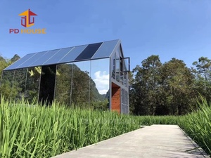 Dômes géodésiques écologiques en aluminium hors réseau Cabine à miroir mobile modulaire Triangle Maison de séjour pour logements locatifs - Product Image 5