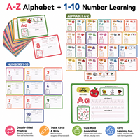 Cartes d'écriture cognitive réutilisables et effaçables personnalisées en gros, cartes de traçage animaux, chiffres et alphabet pour l'éducation des enfants