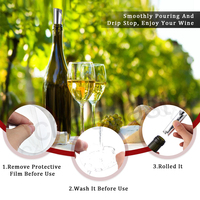 Jolie bouteille d'alcool verseurs distributeur de papier d'aluminium verseur de vin disque d'arrêt goutte à goutte accessoires de barre réutilisables écologiques